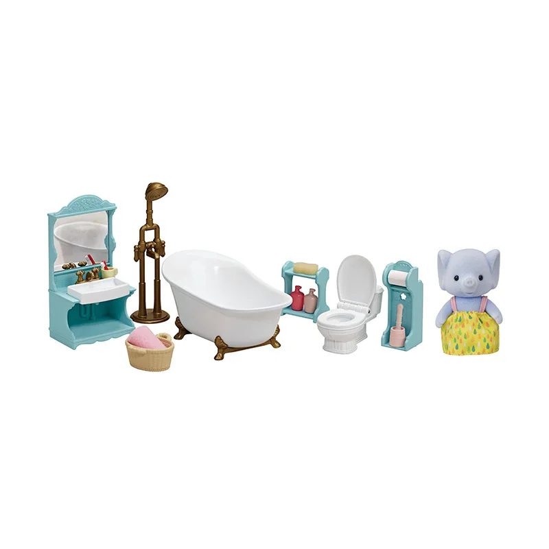Sylvanian Families изысканный набор для ванной комнаты, детский игровой домик для родителей и детей, развивающая игрушка