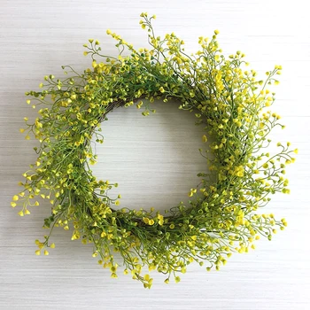 

2020 New Spring Flower Mini Flowers Door Decor Rustic Home Decor Wreath Door Wreath Yellow Green