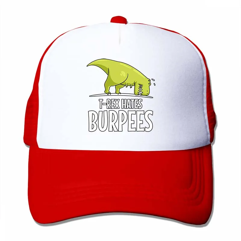 T-Rex Hate Burpees, забавная бейсбольная кепка с динозавром для тренажерного зала, мужская и женская бейсболка, модная Регулируемая Кепка - Цвет: 4-Red