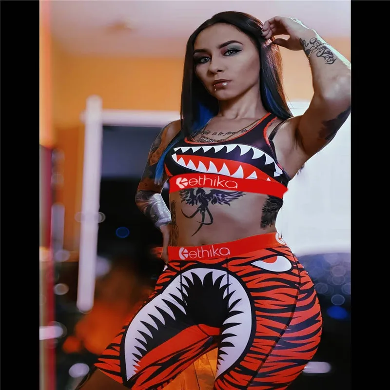 Ethika-conjunto deportivo de verano para mujer, camiseta sin mangas y pantalones cortos, 2 piezas