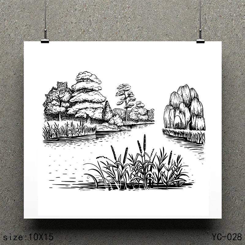 

ZhuoAng Forest model Clear Stamps For DIY Scrapbooking/Card Making Decorative Silicon Stamp Crafts