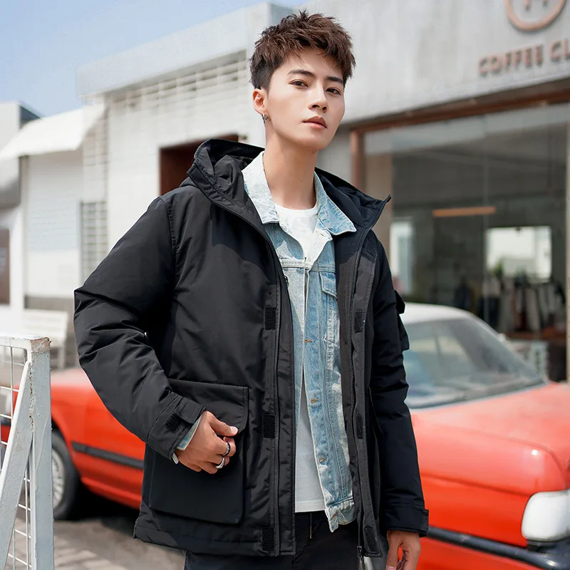 Thicken Winter Down Hooded Jacket Men Light Down Coat For Men Hoodies Parka Coat 3XL Down Parka Male Overcoat JK-836