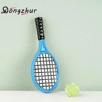

1:12 Doll House Ornament Simulation Mini Tennis Racket Model Toy Dollhouse Accessories Children Pretend Play Toy Dollhouse Decor