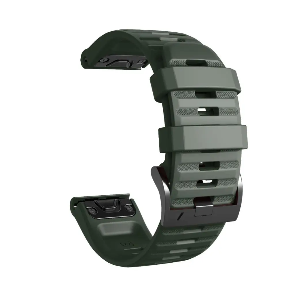 Ремешок для часов Garmin Fenix 6/6 S/6X, умный браслет на запястье, силиконовый ремешок для часов Garmin Fenix 5S/Fenix 5X/Fenix 5 - Цвет: ArmyGreen