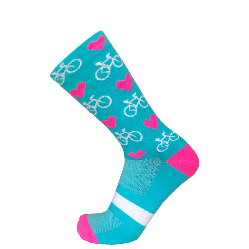 Профессиональные Компрессионные носки для велоспорта для мужчин и женщин, Красивые милые носки для шоссейного велосипеда, носки для гонок и бега, Компрессионные носки - Цвет: blue 1pair