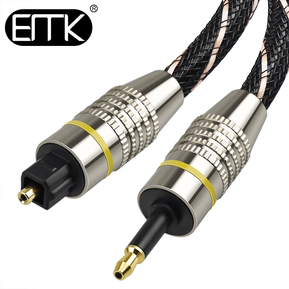 Оптический кабель EMK Toslink к мини кабелю 3 5 мм используется позолоченный коннектор