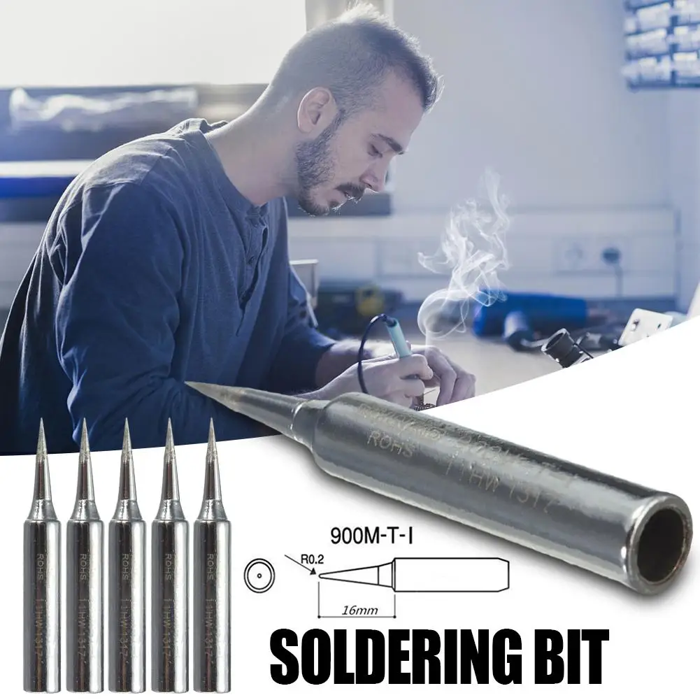 5pcs 900m-T-I Lead-Free Solder Iron Tips Welding Tool Head Bit Set For Soldering