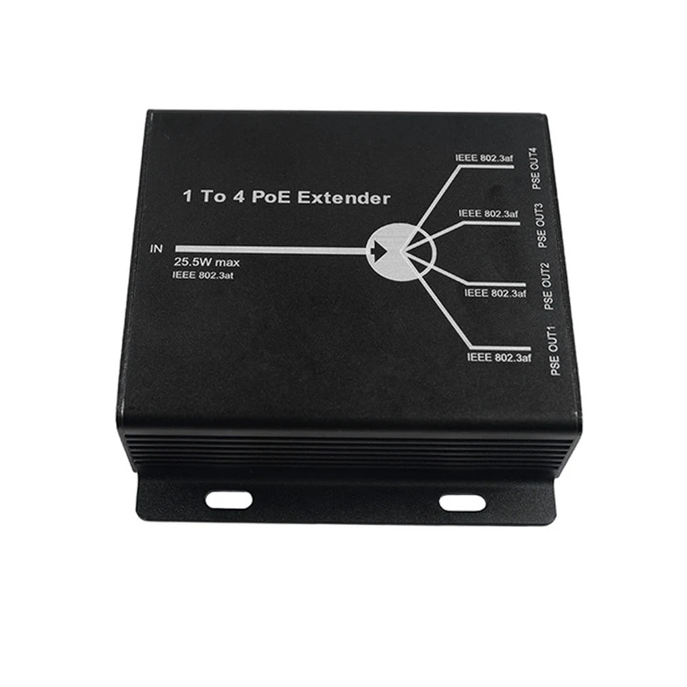 Расширитель PoE 1 Port 10/100 м IEEE802.3at (power in) к 4 портовому s IEEE802.3af out) для системы ip камеры