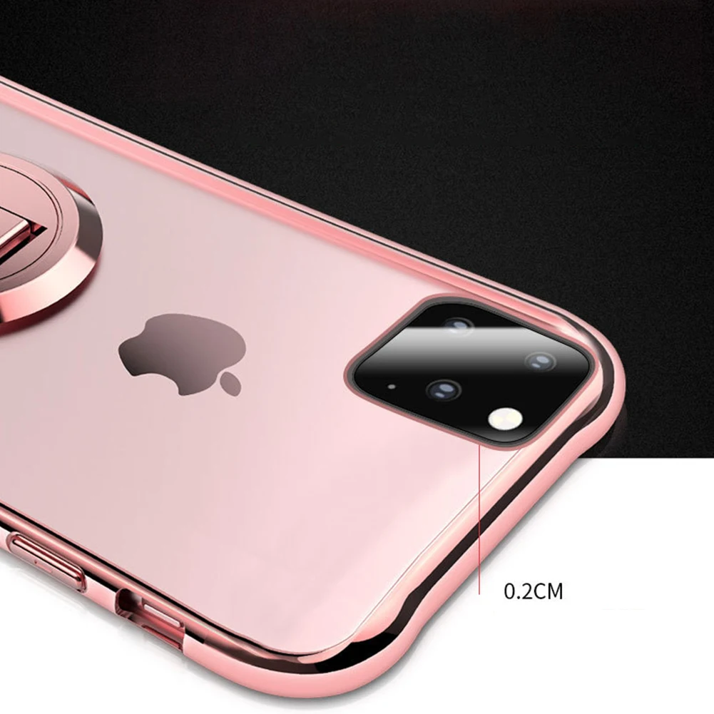 Прозрачный чехол для телефона iPhone 11 Pro Max, четыре угла подушки безопасности, противоударный мягкий прозрачный силиконовый чехол, подставка