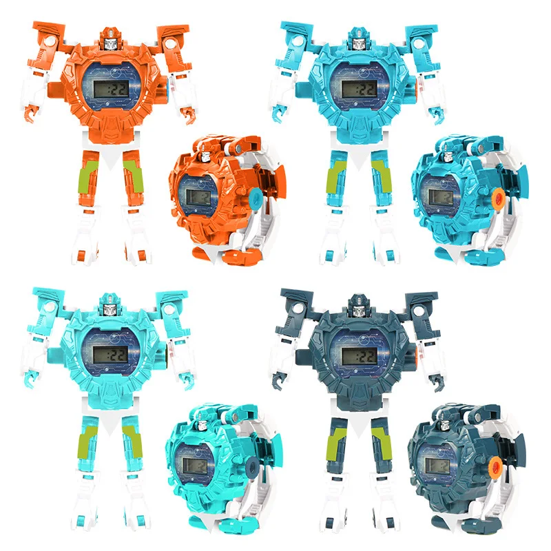 Деформированные 3D проекционные часы мультфильм робот модель игрушки Abs Материал