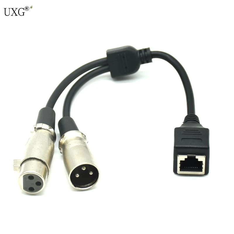 RJ45 RJ9 Ethernet Female to 3 Pin XLR Female and Male Adapter Converter  Cable 25cm|Computer Cables & Connectors| - AliExpress
