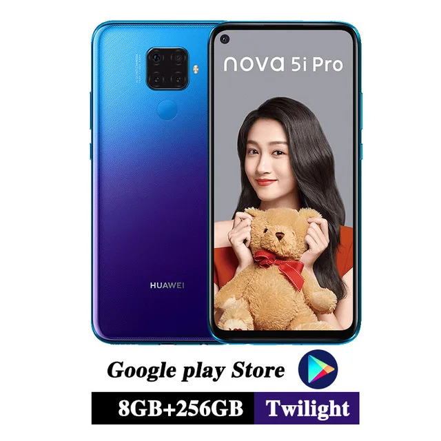 Мобильный телефон huawei Nova 5I Pro, 8 ГБ, 128 ГБ, 6,26 дюймов, Kirin 810, четыре ядра, Поддержка Google play, отпечаток пальца, ID, 48MP, четырехъярусная камера - Цвет: 8G 128G Blue