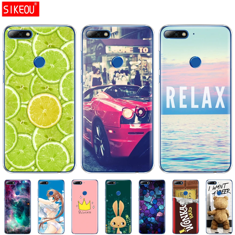 SIKEOU чехол для телефона huawei honor 7C 5 99 дюйма мягкий tpu sillicon модный Забавный милый слон