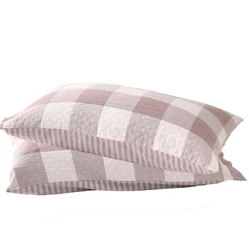 

2pcs/pair Plaid Striped Pillowcases Thicken Gauze Pillow Envelope 50x80cm Cover Student Pillow Bedroom Dorm For Room Case