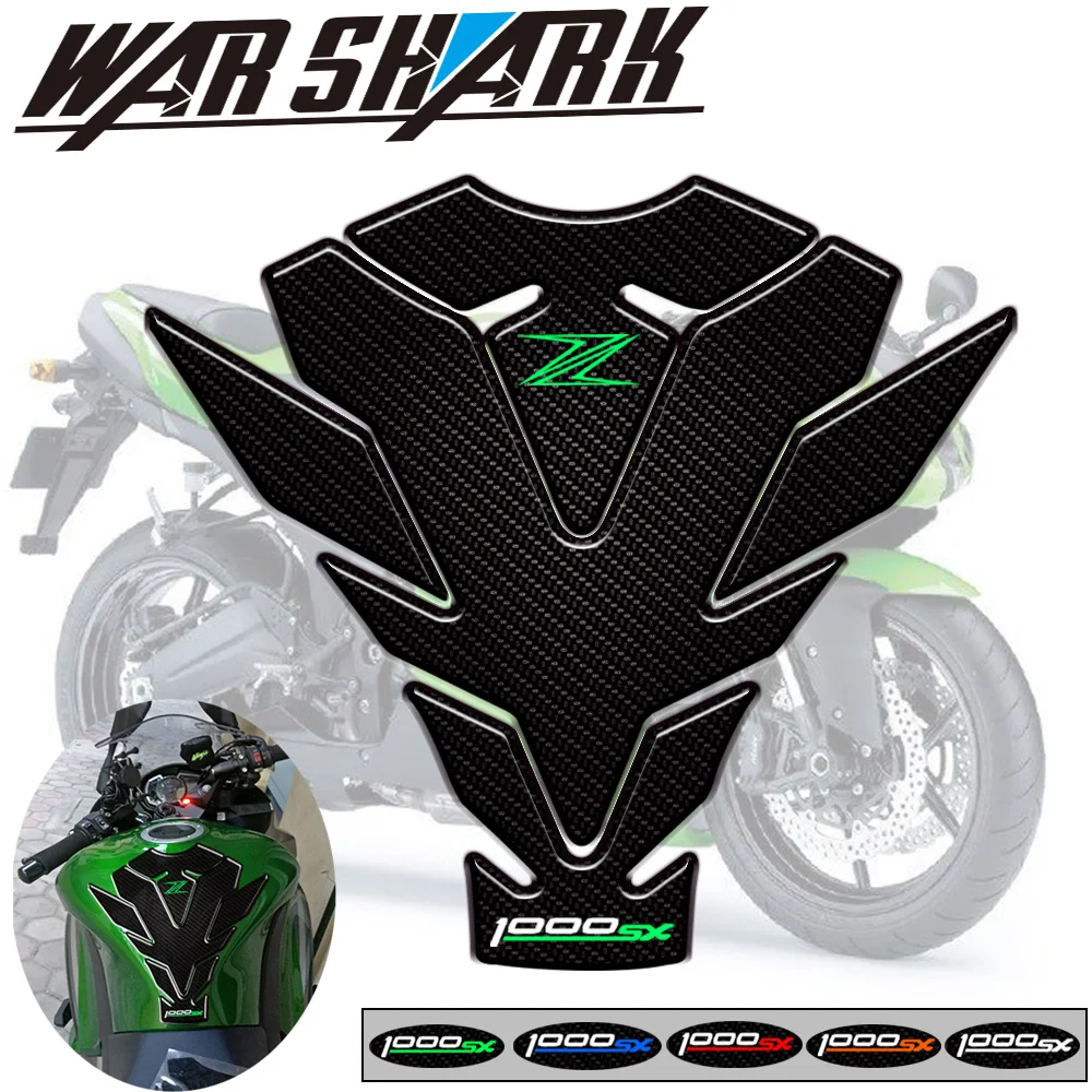 

high style Motorcycle 3D Fuel Tank Pad Protective Stickers Decals For Kawasaki Z1000SX 2017 2018 Fishbone Protective Decals
