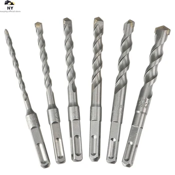 

6/8/10/12/14/16mm 200mm Electric Hammer Drill Bits Bi-Metal Cross Type Tungsten Steel Alloy SDS Plus for Masonry Concrete Rock