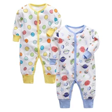 Детские пижамы для новорожденных комбинезон-Пижама для младенцев хлопок Мягкий на возраст 3, 6, 9, 12, 18, 24 месяцев, Одежда для младенцев