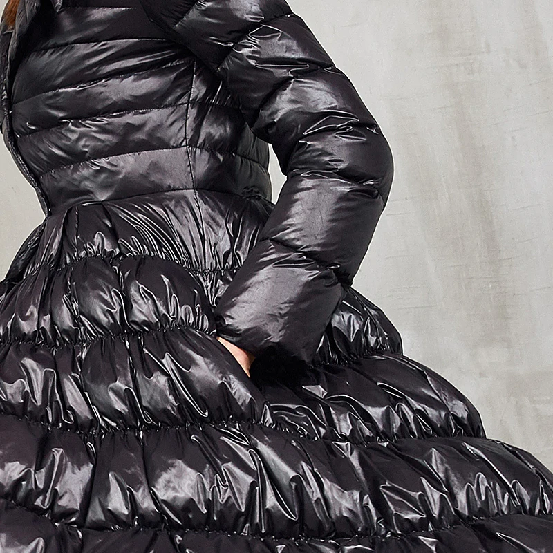 Evafreedom2020 Winter Jacket Ladies Ultra-thick Warm and Windproof Big Skirt Fashion Loose Plus Size Down Jacket Women