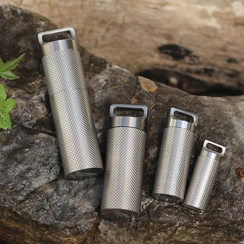 Waterproof Container Storage-Case Bottle Outdoor-Tool EDC Titanium-Alloy Small Mini Health Metal Pill-Medicine Box Ta6173 | Спорт и