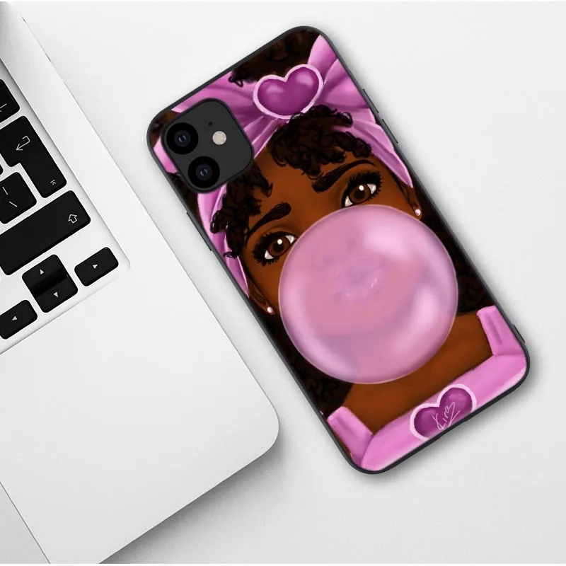 Черный Африканский художественный чехол для iPhone X XR XS Max 8 7 Plus 6 6s Plus melanin poppin силиконовый чехол для iPhone 11 Pro Max - Цвет: TPU