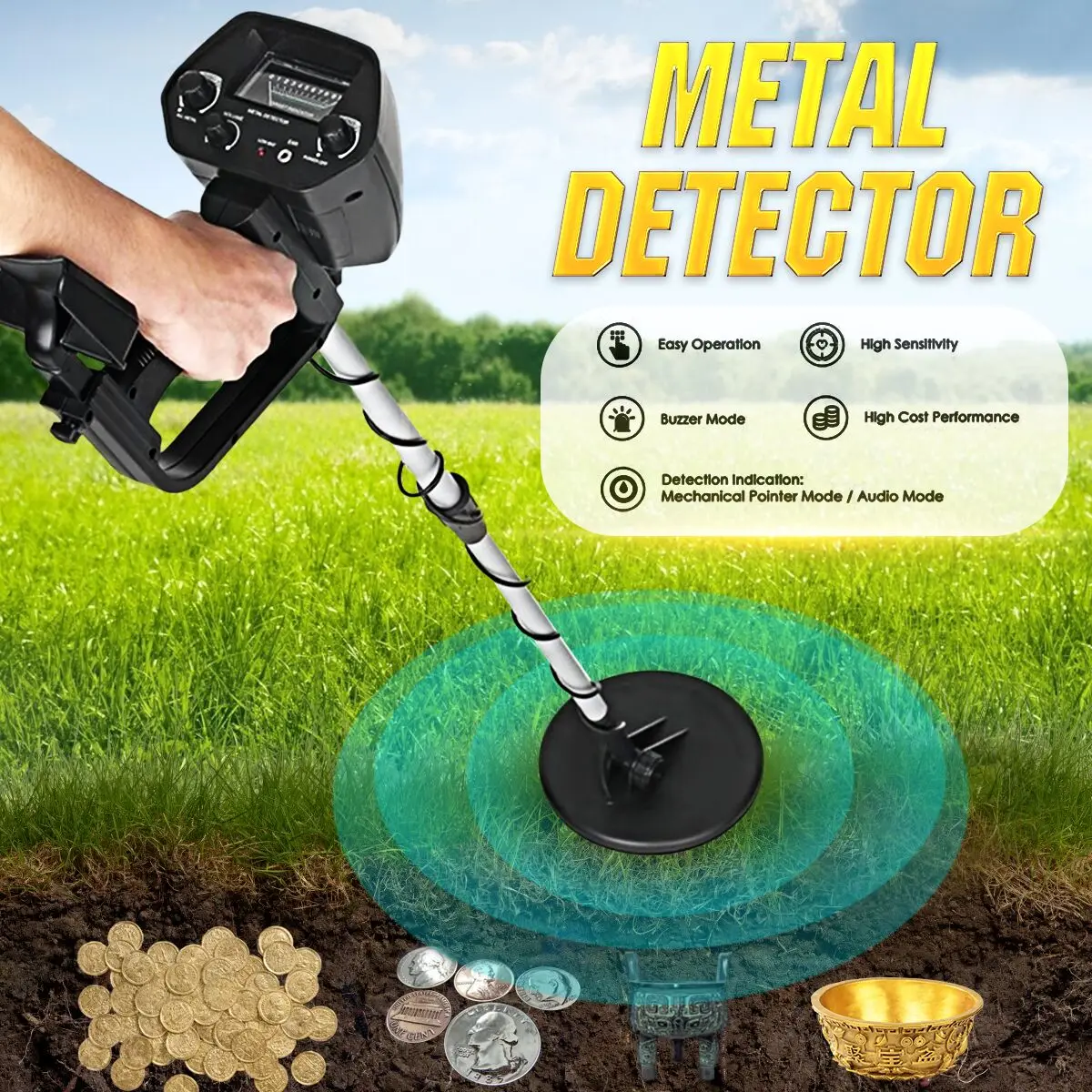 

Becornce High Sensitivity Adjustable Detector Metal Circuit Detector Gold Detectors For Underground Gold Detector Metal