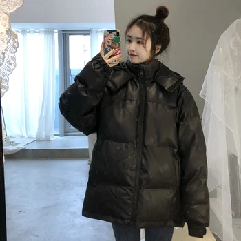

2020 Mid Long Jacket Women Winter Outerwear Streetwear Coats Female Casual Overcoat Warm Padded Jacket Harajuku Hooded Parka