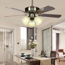 Потолочный вентилятор лампа с дистанционным управлением 42 дюйма ретро деревянные лопасти украшение для ресторана гостиной освещение 220 В 110 В