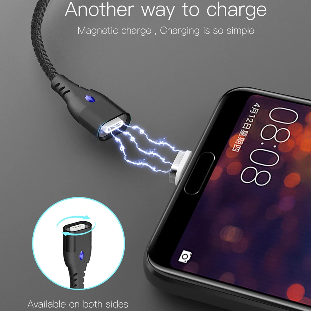 Магнитная зарядная кабельная линия Micro Тип usb C 8 Pin магнит быстрая Зарядное устройство переходник Замена для iPhone/iPad/Xiaomi/huawei/samsung