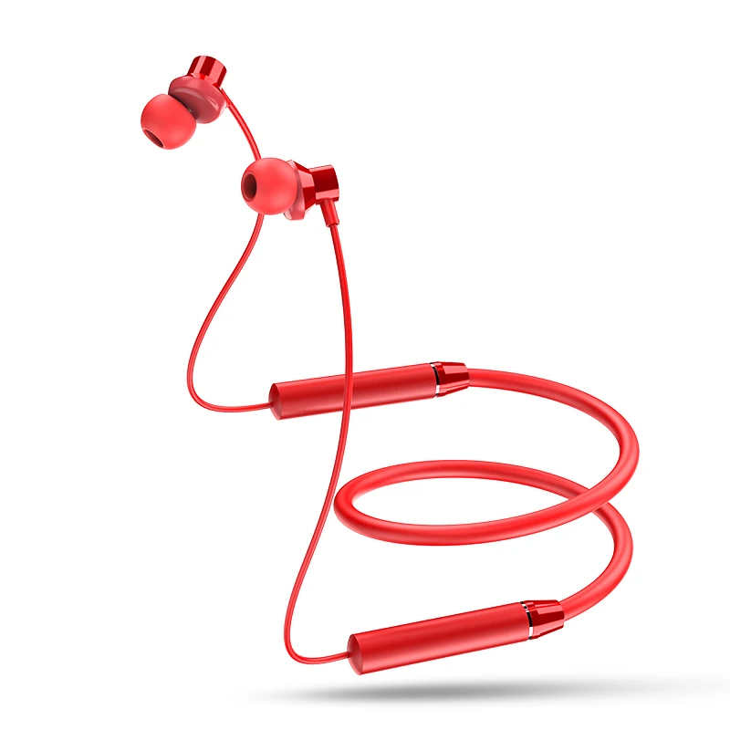 ROCK Bluetooth наушники стерео наушники-вкладыши спортивные магнитные шейные Беспроводные наушники с микрофоном Звук наушники гарнитура для телефона - Цвет: RED