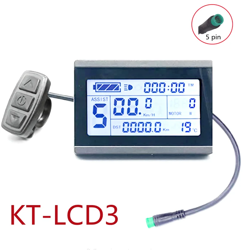 방수 연결 기능이 있는 전기 자전거 디스플레이, EBike 키트, KT LCD3, LCD3U 디스플레이 쿤텡, 24V, 36V, 48V, 5핀