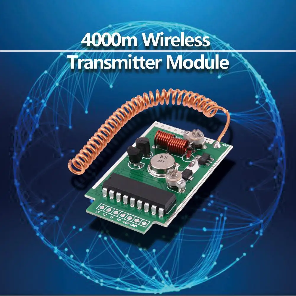 

RF 315MHz Transmitter Module Kit for PCB Board Receiver 4000m Launch Distance 4 Km Launching Distance In Open Environment