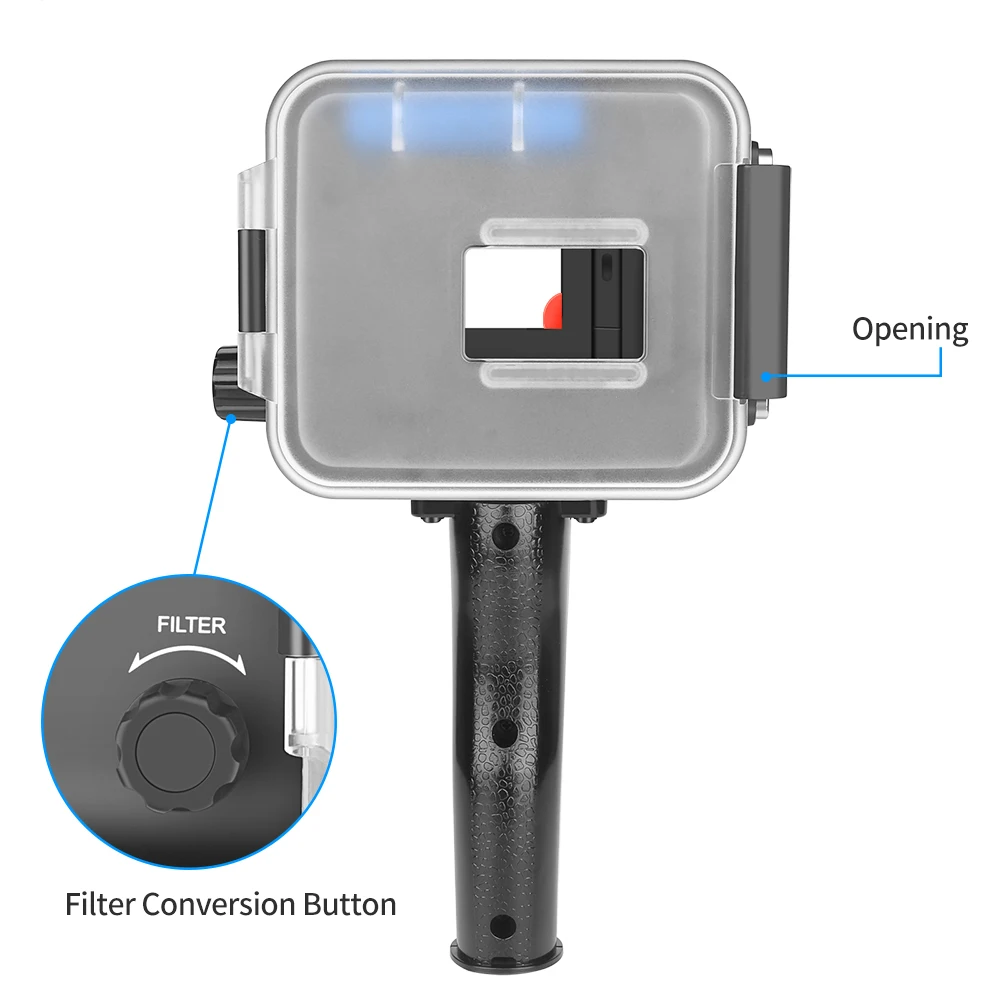 40 м 900LM подводный светодиодный светильник для GoPro Hero 7 6 5 черный водонепроницаемый