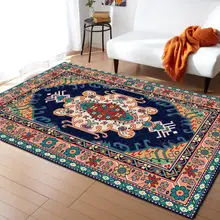 Area Rug Retro Traditional Pattern Carpet Square Mat Transitional Soft Living Dining Room Rug 1.2M*1.6M/47.24in*62.99in