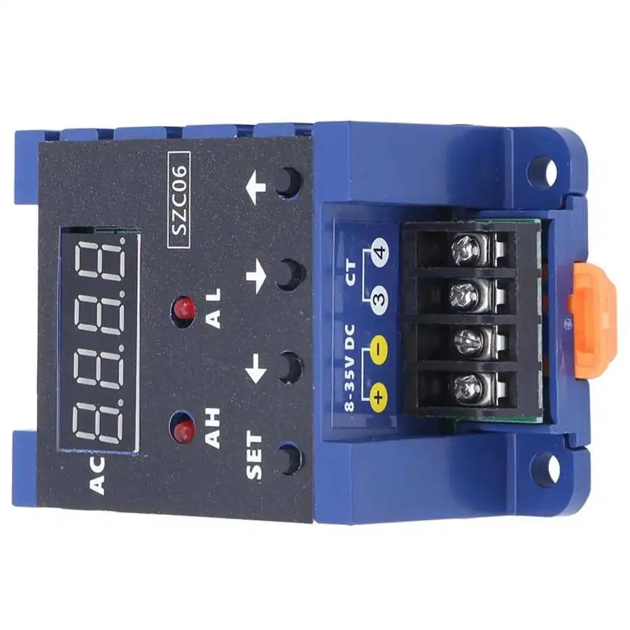 Ampèremètre numérique compteur électrique ca SZC06 AC110‑220V 0.3‑50A plage de mesure relais de retard d'alarme de limite inférieure supérieure 100A 