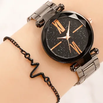 

Starry Sky Watch Set Bracelet Ladies Watch For Women Stylish 2020 Watches Women Chic Wristwatch Women montre femme zegarki damsk