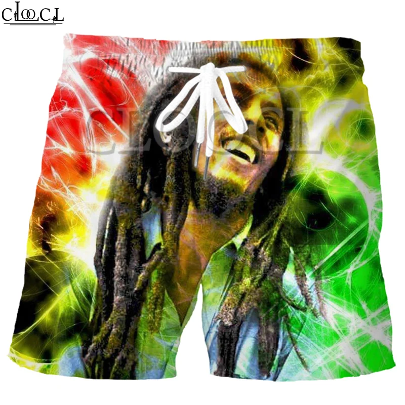 CLOOCL Singer Reggae Creator Bob Marley Harajuku New Shorts 3D Print Korean Version of Hip-hop Fashion Trendy Wild Beach Shorts