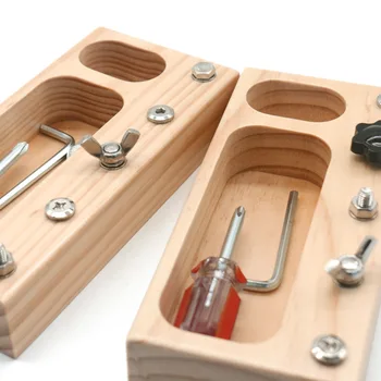 

Montessori Toddler Toys Practical Life Material Screw Board Multi Tools Learning Educational Wooden Toys For Children D1564H
