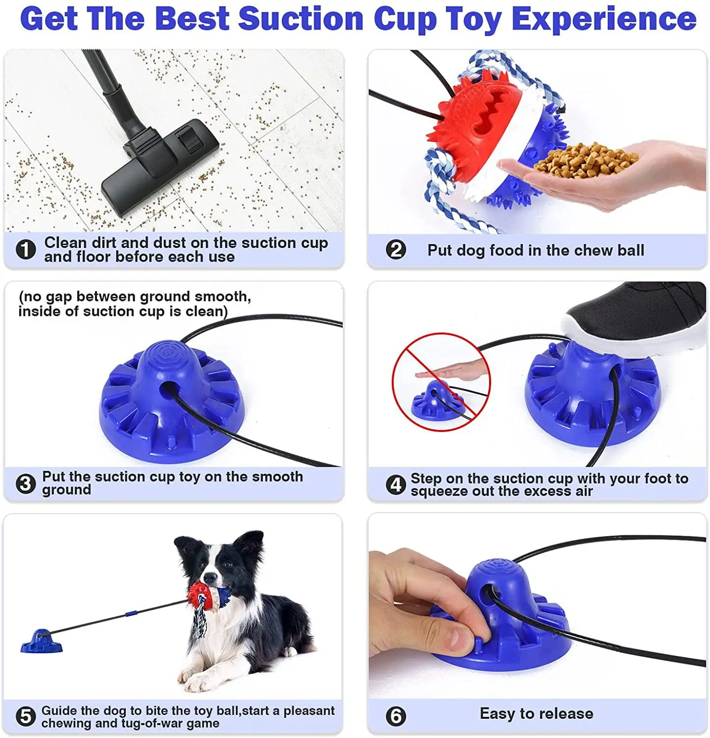 Suction Cup Dog Toy - Tug Toy for Dogs - Puppy Teething Chew Toys -  Improves Pet's Dental Health and IQ - Relieves Pet Anxiety - Strong Suction  for Aggressive Dogs 