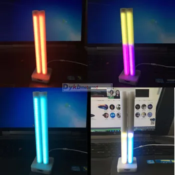 

Dual 32-bit voice control music rhythm level flashing Spectrum display Audio level indicator 64 led full color for MP3 Amplifie