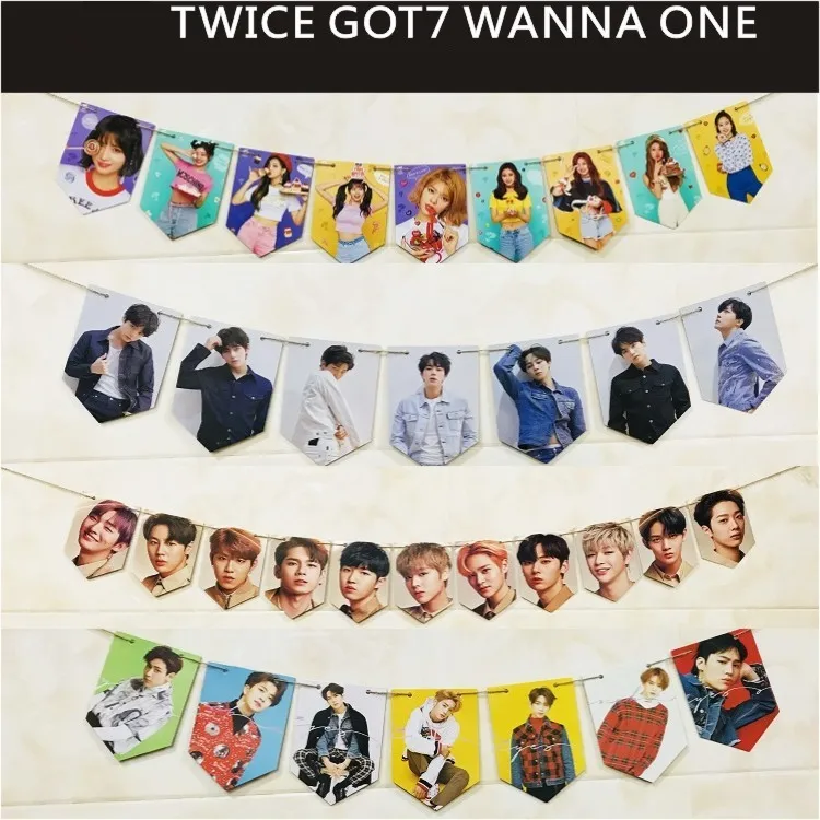 

KPOP BLACKPINK TWICE GOT7 Bangtan boys SEVENTEEN WANNA ONE Hanging Flag Poster HD Hang Up Photo Picture Pennant Fan Gifts