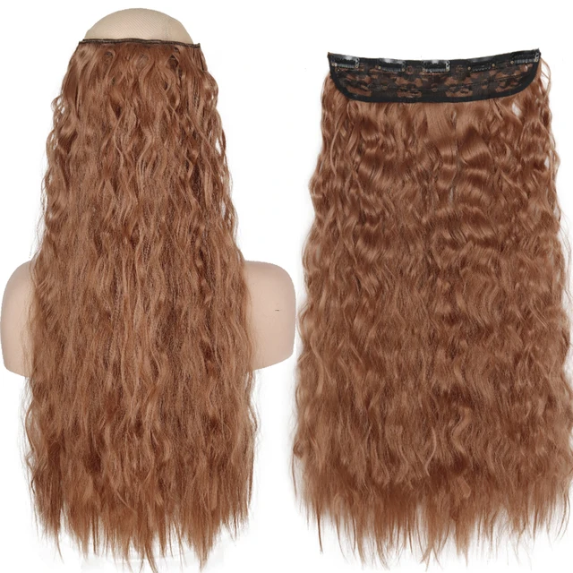 MERISIHAIR 32inch Synthetic Hair Extensions One piece 5 Clips Long Straight High Temperature Fiber Black Brown Hairpiece 55-30