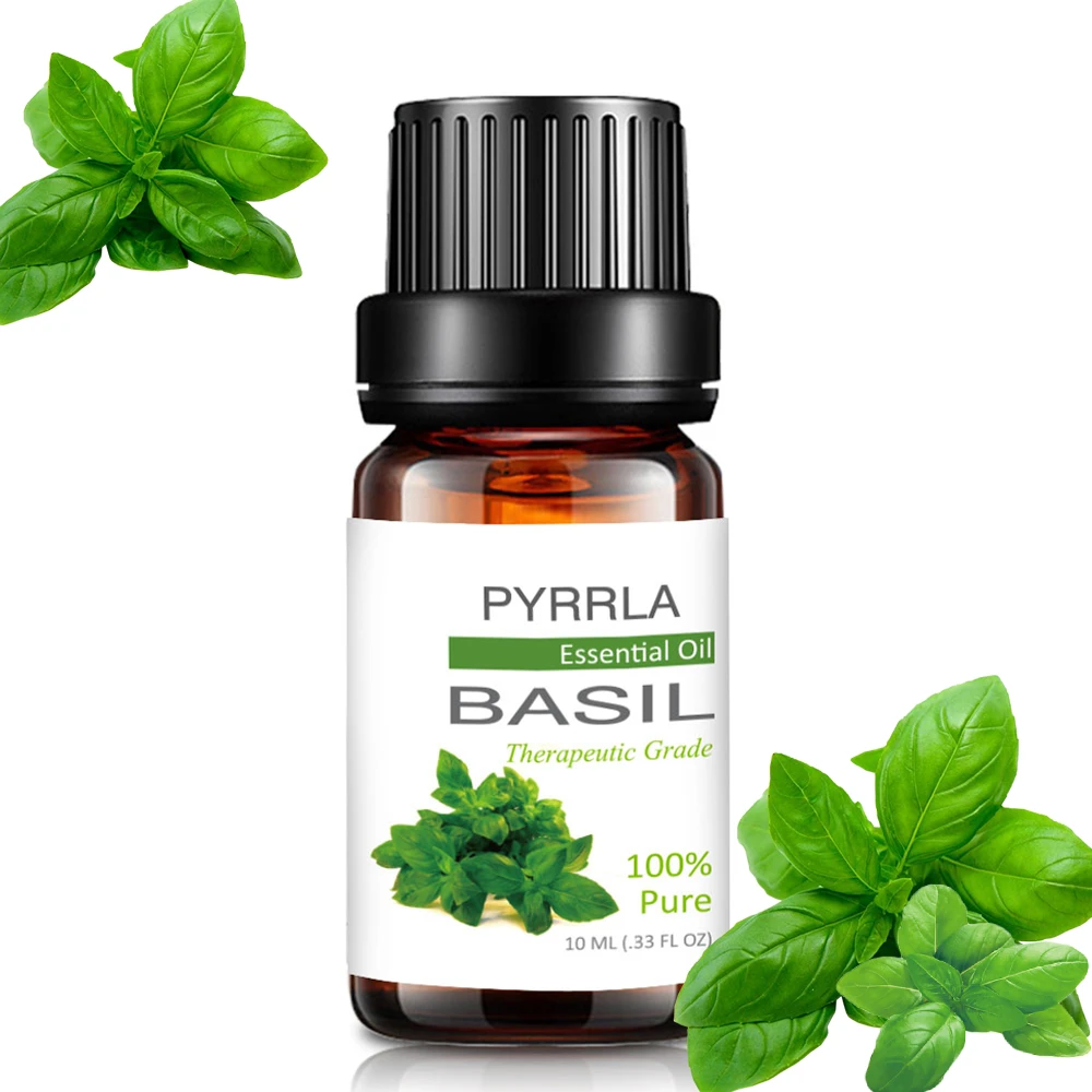 Pyrrla 10ml Basil Pure Essential Oils For Aromatherapy Diffuser Fresh