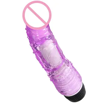 Crystal Multispeed Waterproof Realistic Dildo Vibrator Soft Jelly Powerful G-spot Masturbation Adults Toys for Women ZD0154 3