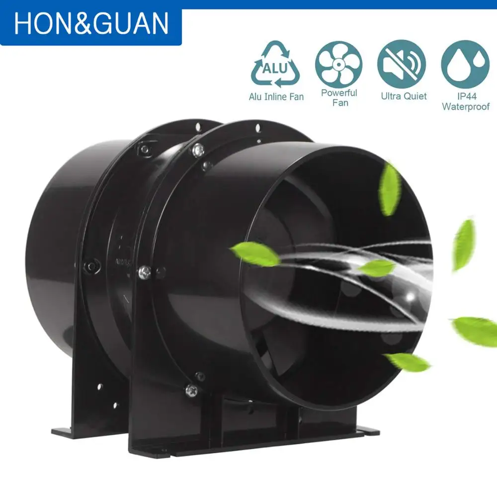 Hon/&Guan 4 inch Black Carbon Filter Odor Control for Hydroponics Indoor Plants Grow Tent Air Filters with Activated Charcoal Air Scrubber for Inline Fan Combo-Prefilter Included