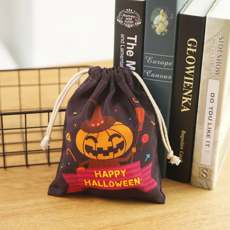Halloween Candy Pumpkin Head Theme Creative Party Package Decoration Party Supplies Party Disposable Tableware Cup Plate - Цвет: Draw pocket3-1pcs