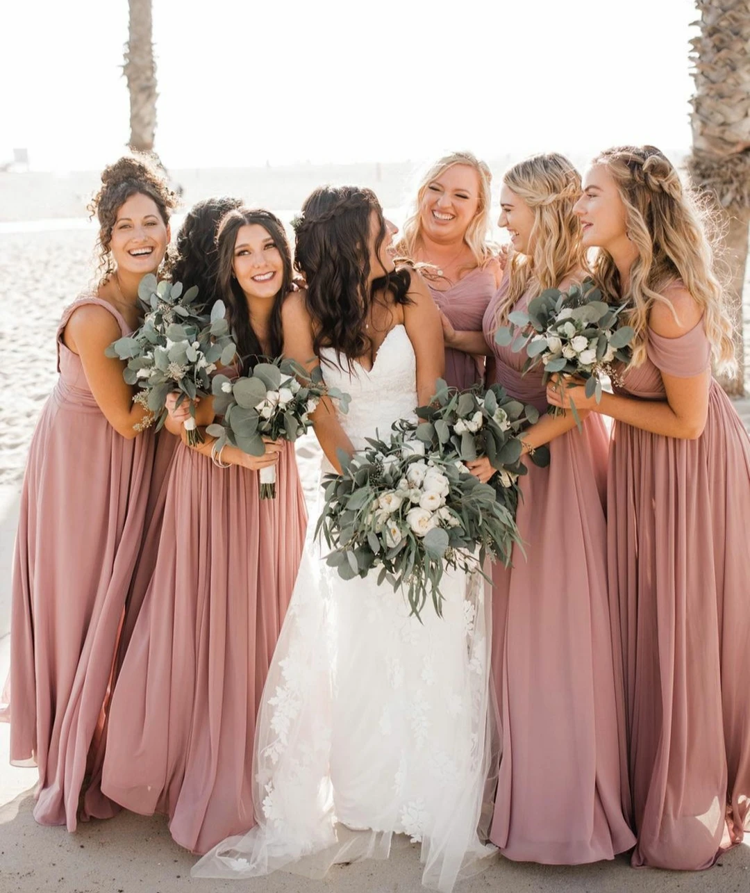 Dusty Pink Bridesmaid Dresses
