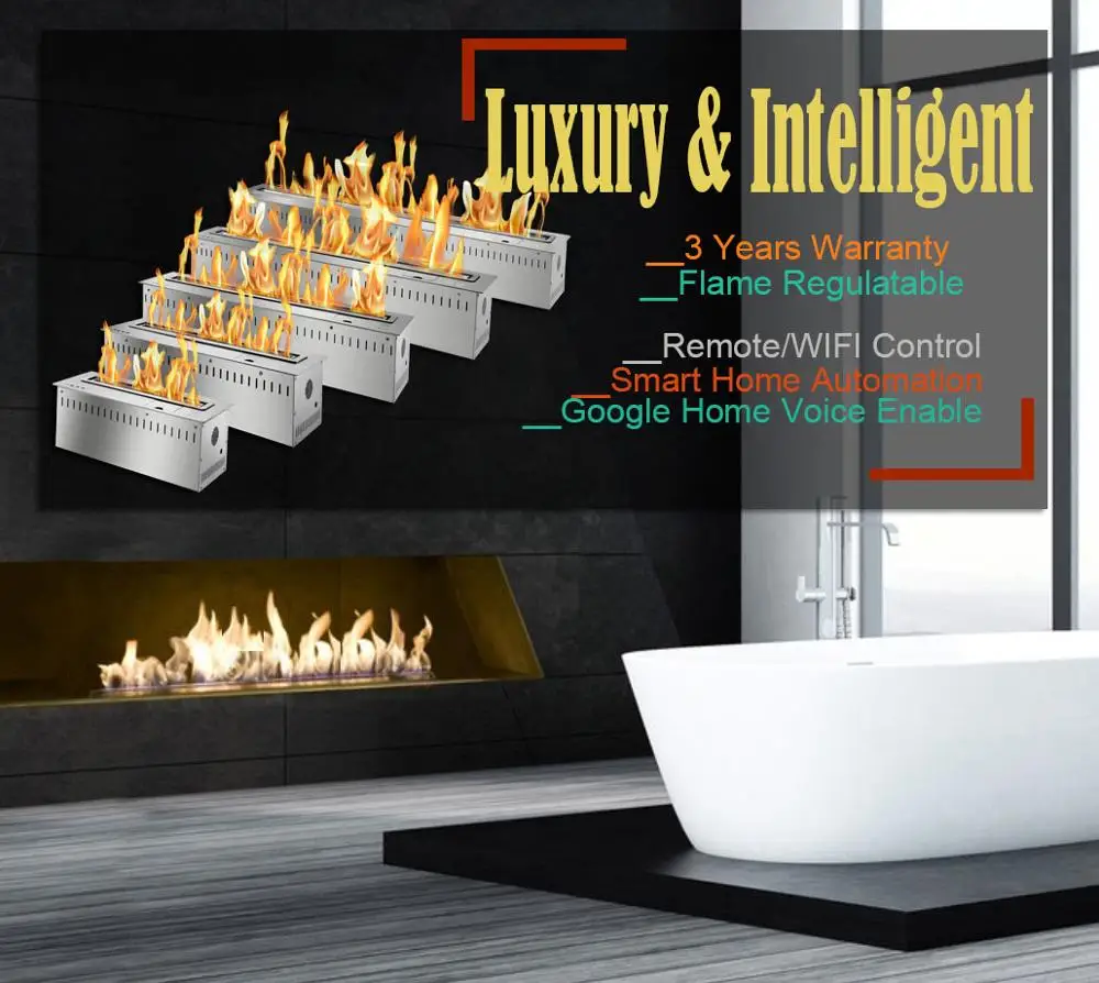 

hot sale 24 inches indoor use bio ethanol inset remote fireplace