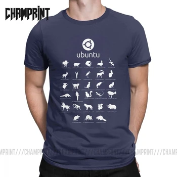 

Funny Ubuntu Linux Releases T-Shirts for Men Crew Neck Cotton T Shirt Distro Linux Debian Short Sleeve Tees Printed Clothes