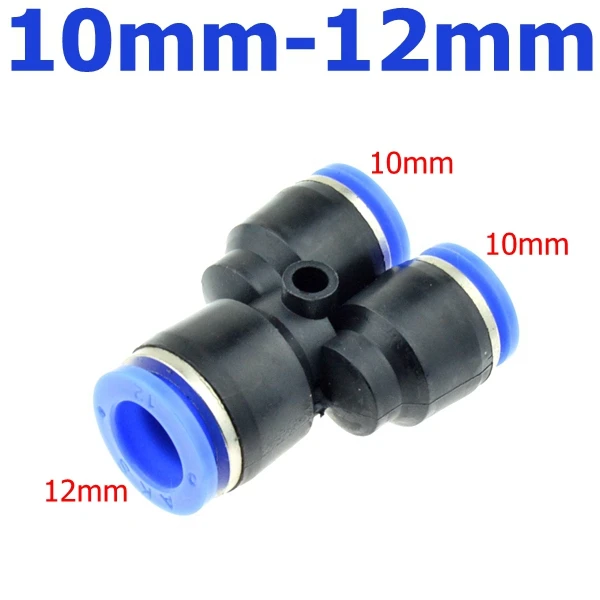 3 Way Port Y Shape Air Pneumatic 12mm 8mm 10mm 6mm 4mm OD Hose Tube Push in Gas Plastic Pipe Fitting Connectors Quick Fittings - Цвет: 10-12mm
