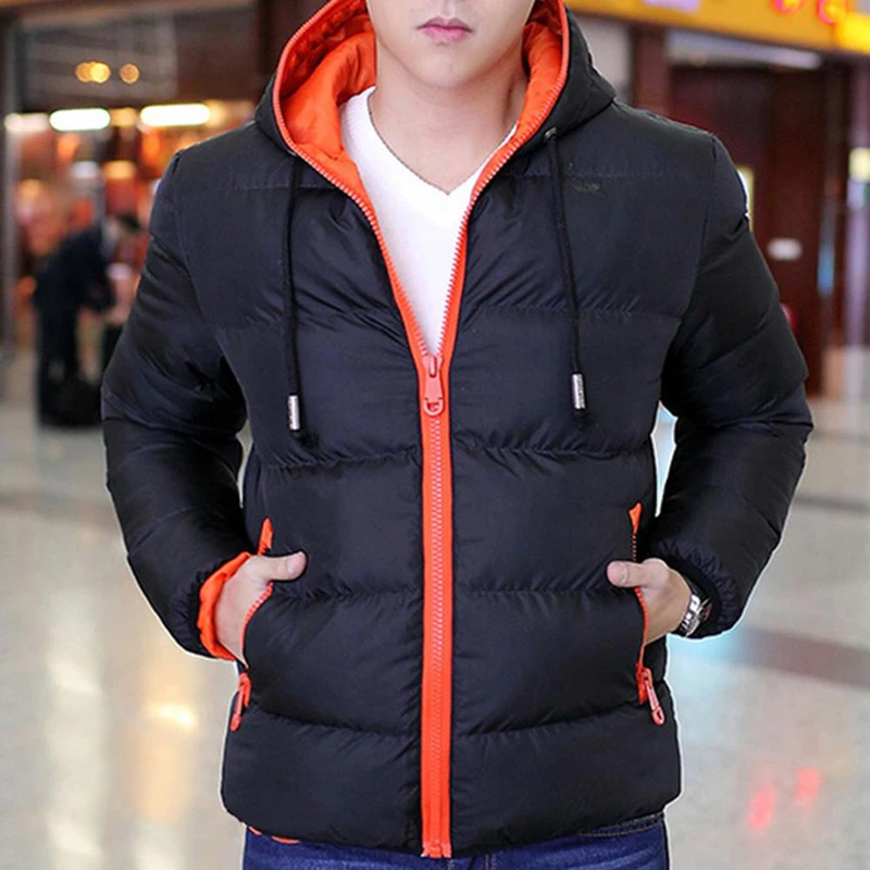 Хлопковые пуховики для мужчин, зимняя повседневная верхняя одежда, ветровка, Jaqueta Masculino, приталенный, с капюшоном, модные пальто размера плюс 4X